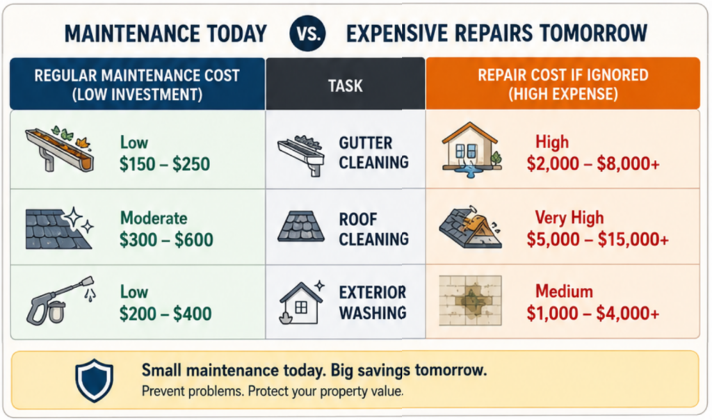 Impact of delaying cleaning on expenses