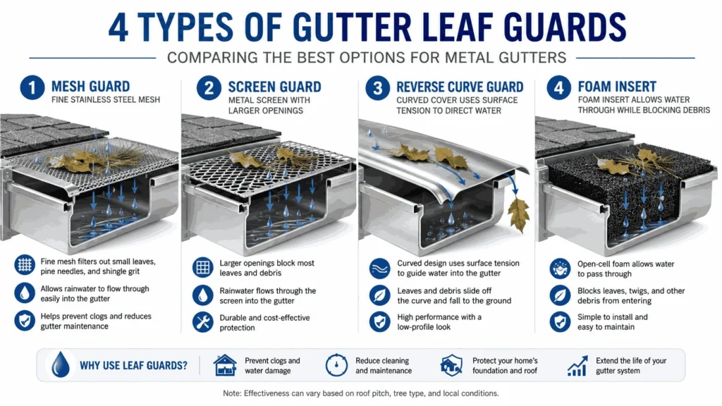 Types of gutter leafs